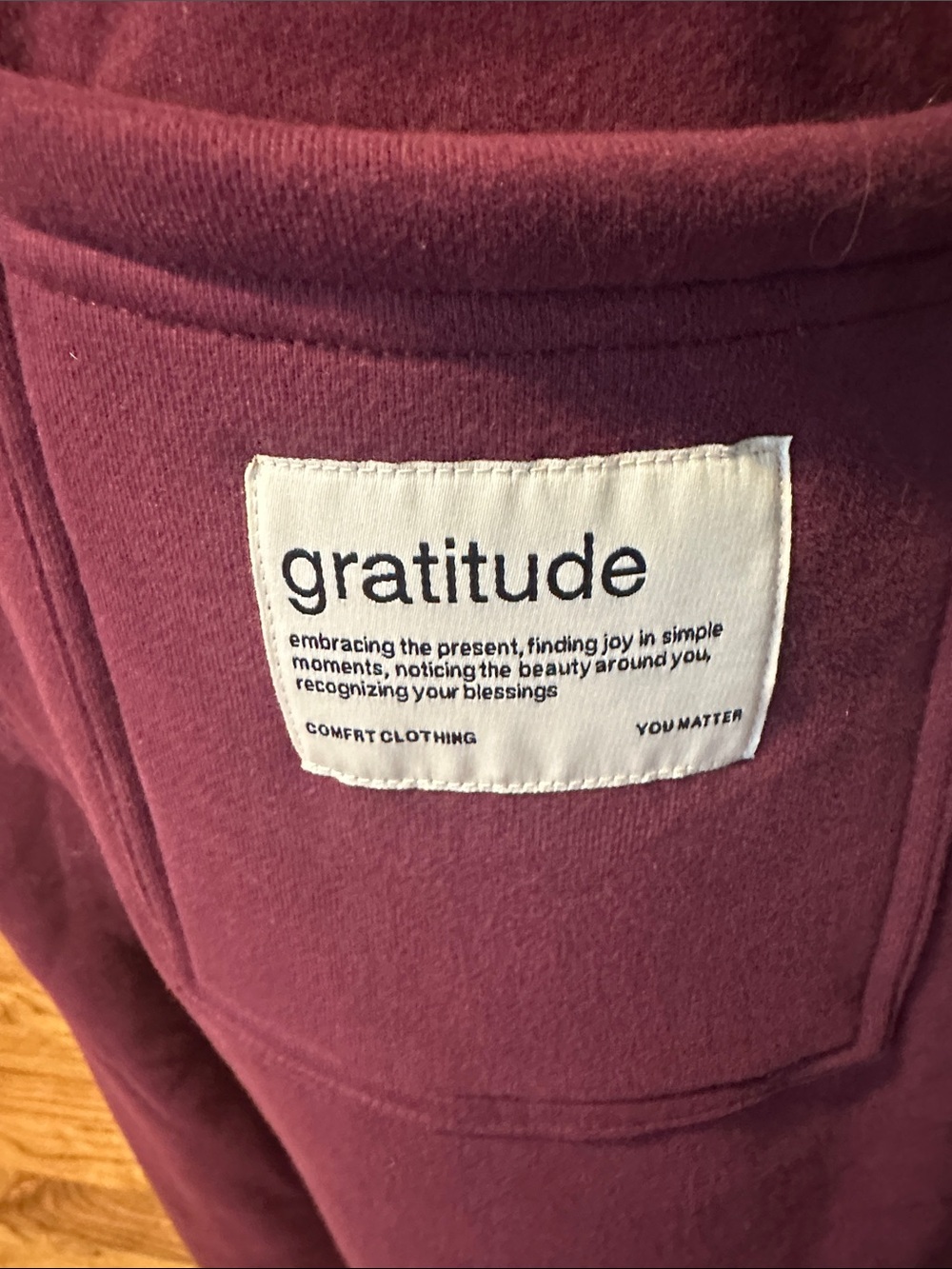 NWOT Comfort Clothing plum Maroon Hoodie & Sweatpants Set Sz M unisex - Picture 11 of 13